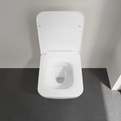 Унитаз подвесной Villeroy&Boch Venticello безободковый, горизонтальный выпуск, сиденье микролифт, Ал