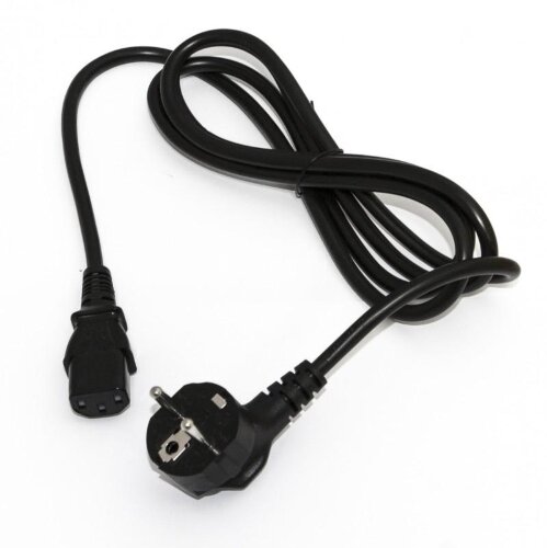 Кабель питания компьютера PWC-IEC13-SHM-1.8-BK (Schuko+C13) (3х0.75) 10А угловая вилка 1.8м черн. Hy