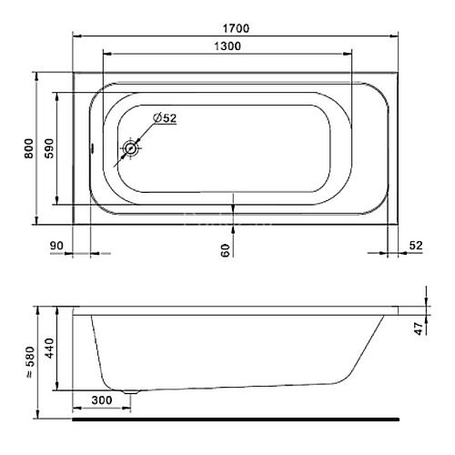 Ванна акриловая Santek Ламма 1700x800 (1WH501763)
