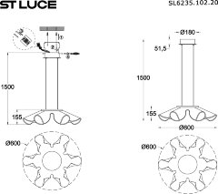 Подвесная люстра ST Luce SL6235.103.20
