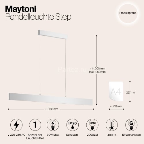 Подвесной светильник Maytoni P010PL-L30W4K