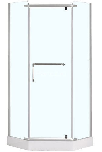 Душевое ограждение Loranto 100х100х200, с низким поддоном 13 см. 6 mm прозрачное закаленное стекло, металлический сифон (CS-816S B)