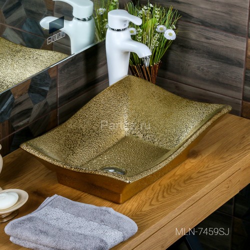 Накладная раковина melana mln-7459sj (золото)