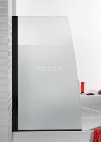 Шторка для ванны распашная Jacob Delafon Serenity 80х145 цвет профиля черный (E4933-BL)