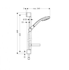 27775000 Croma 100 Душевой набор Croma 100 Multi/Unica’C 0,65 м, ½’
