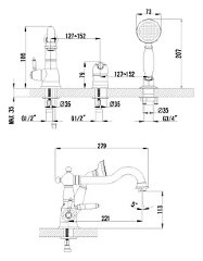 Смеситель Lemark Villa LM4845B на борт ванны