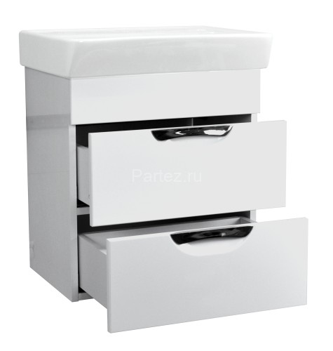 Комплект тумба с раковиной 50 см подвесная Стиль 50/2 "Соло" 500х550х370