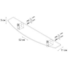 Полка стеклянная Fixsen Trend, черная (FX-97803)