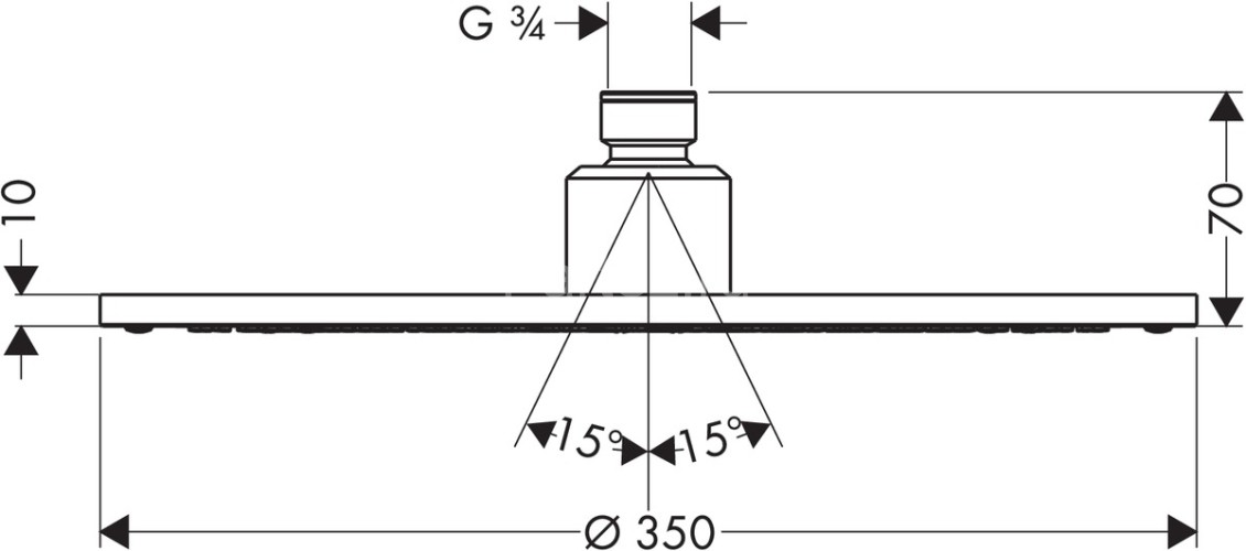 Hansgrohe 28420000 Верхний душ Raindance Royale S 350 Air 1jet, 3/4