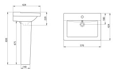 Раковина Santeri Орион 565 х 428, белая (1.3110.8.S00.11B.0)