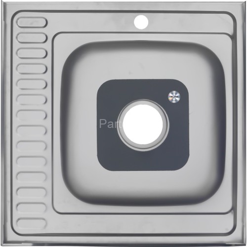 Мойка 6060 L MELANA 0,6/160 накладная прямоугольная с сифоном (015 t L *10)