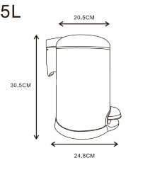 Ведро Azario , Хром матовый (AZ-301N-5L)