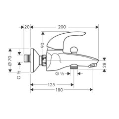 Hansgrohe 31740000 Focus E Смеситель для ванны, однорычажный, ВМ, 1/2