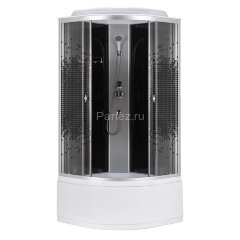 Душевая кабина Loranto 90x90x215 поддон 40 см, 4 мм прозрачное стекло с рисунком &quot;мозайка&quot; (CS-986ТМ/G)