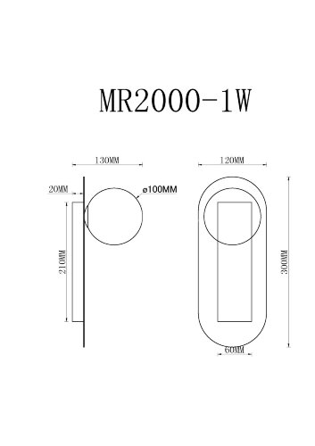 Настенный светильник MyFar MR2000-1W