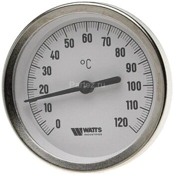 Термометр биметаллический F+R801 OR 80mm 0-120°C G1/2 100mm		