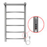 Полотенцесушитель электрический AZARIO VERONA 400/800 5 секций, с полкой, диммер справа, хром (AZ048