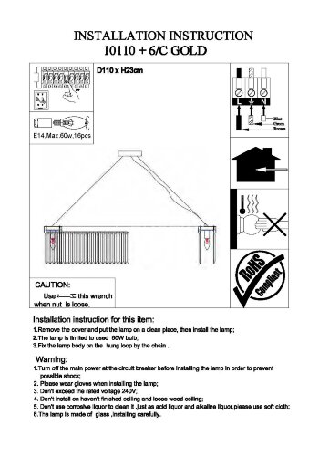 Подвесная люстра Newport 10110+6/C gold