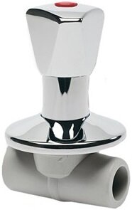 Вентиль под штукатурку с рукояткой D25 Ekoplastik