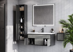 Пенал подвесной AQUATON Уэльс NEW графит (1A267703WA6A0)