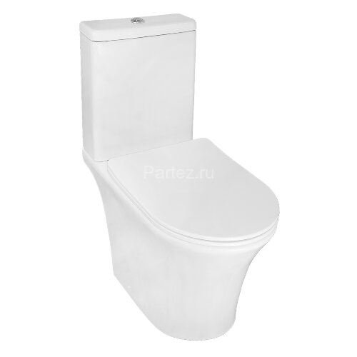 Унитаз-компакт Azario Vois 380х640х785 напольный, безободковый, в комплекте с быстросъемным сиденьем