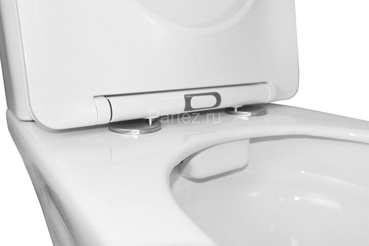 Унитаз-компакт Azario Vois 380х640х785 напольный, безободковый, в комплекте с быстросъемным сиденьем