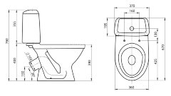 Унитаз-компакт Santeri Соната напольный, с сидением стандарт (1.P201.2.S00.00B.F)