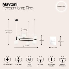 Подвесной светильник Maytoni MOD013PL-06B