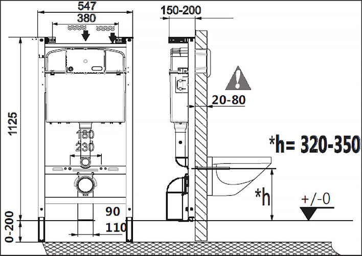 ПЭК Laufen PRO чаша унитаза подвесная Rimless с инсталляционной системой, тонким сиденьем микролифт 