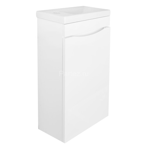 Комплект тумба подвесная Loranto Алина - 40 400х220х730 с раковиной Миранда 40 левая, белый (CS00087