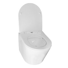 Унитаз подвесной Azario Atrio 490x365x360 безободковый, с сиденьем микролифт, белый (AZ-2330)