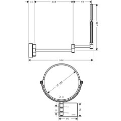 Косметическое зеркало Hansgrohe AddStoris, Бронза (41791140)