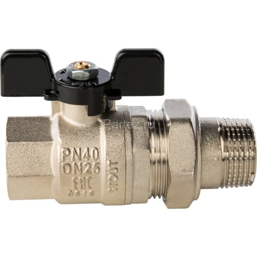 Кран шаровой полнопроходной с американкой 1" Stout