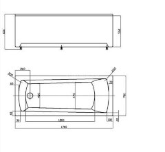 Ванна акриловая AZARIO ENRICA  прямоугольная 170*70 см (AV.0030170)