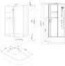 Душевая кабина Loranto NEO 120x80x(170+38) левая, с высоким поддоном 38см, прозрачное закаленное стекло 4 мм, задние стеклянные стенки белые, с двумя 