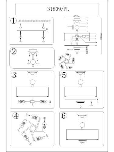 Потолочная люстра Newport 31809/PL