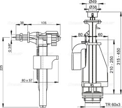 Выпускной комплект Alca Plast, с двойной кнопкой, хром (SA08ASK 3/8" CHROM)