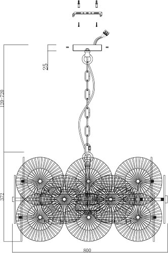 Подвесная люстра Maytoni MOD007PL-10G