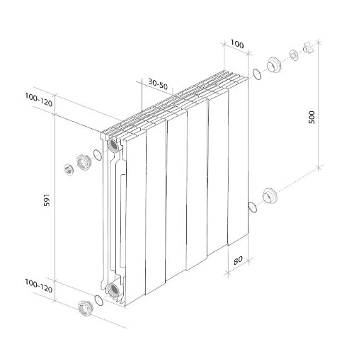 Радиатор Royal Thermo PianoForte 500 /Silver Satin - 10 секц. VDR
