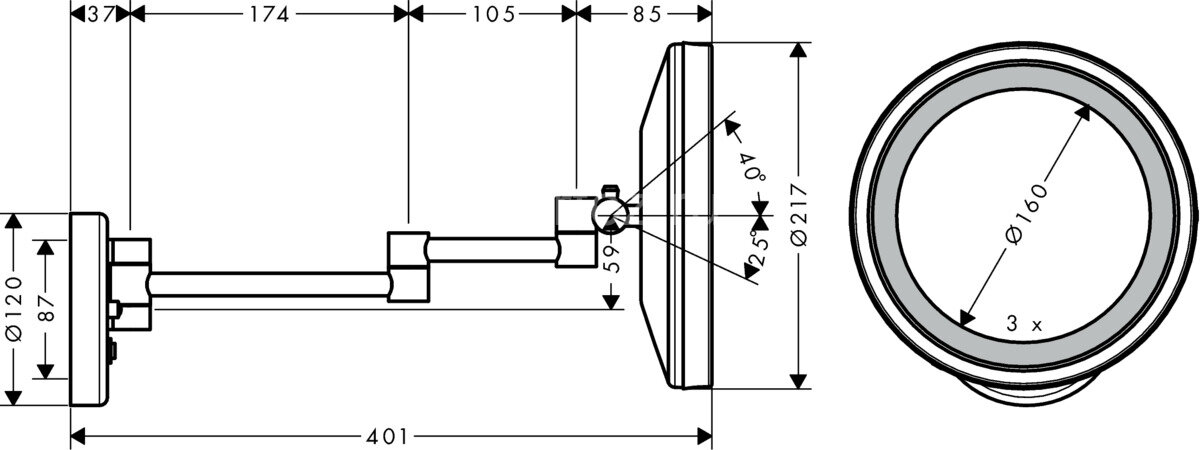73560000 XX Logis Universal Зеркало для бритья с подсветкой LED (снят с пр-ва)