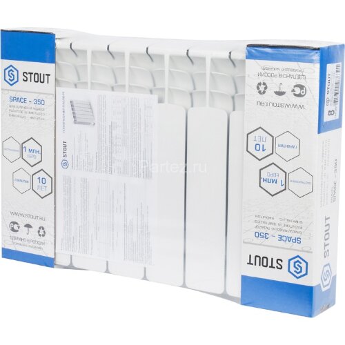 Радиатор биметаллический STOUT Space 350/90-08