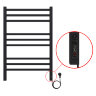 Полотенцесушитель электрический AZARIO ANCONA 500/800 квадрат, 9 секций, диммер справа, черный (AZ71