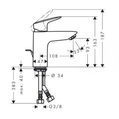 71102000 Logis Смеситель для раковины 100, однорычажный c донным клапаном, версия CoolStart