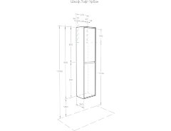Пенал подвесной AQUATON Урбан 37 см, дуб орегон/серый графит (1A248103LQX60)