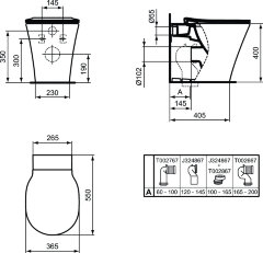 Унитаз приставной Ideal Standard CONNECT AIR AquaBlade® горизонтальный выпуск, белый (E004201)