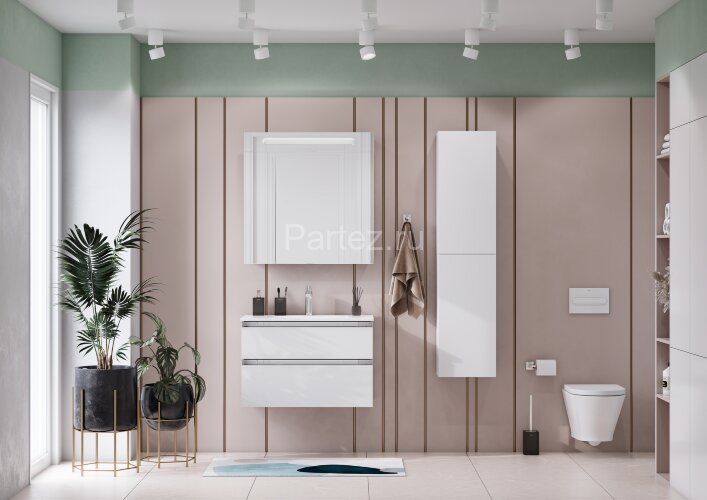 Модуль д/раковины Roca THE GAP 800 мм, 2 ящика, белый глянец