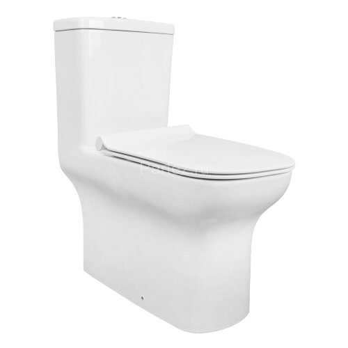 Унитаз-моноблок Creo Ceramique ONE 350х720х760 безободковый, в комплекте с быстросъемным сиденьем ми