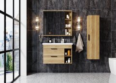 Зеркало-шкаф Onika Легран 80.00 Универсальный, Дуб галифакс (208092)