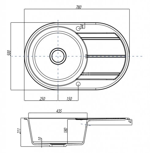 Кухонная мойка AQUATON Амира, шампань (1A712932AI290)