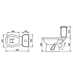 Унитаз-компакт Дора Стандарт, горизонтальный выпуск, с сиденьем, белый (47301130402)